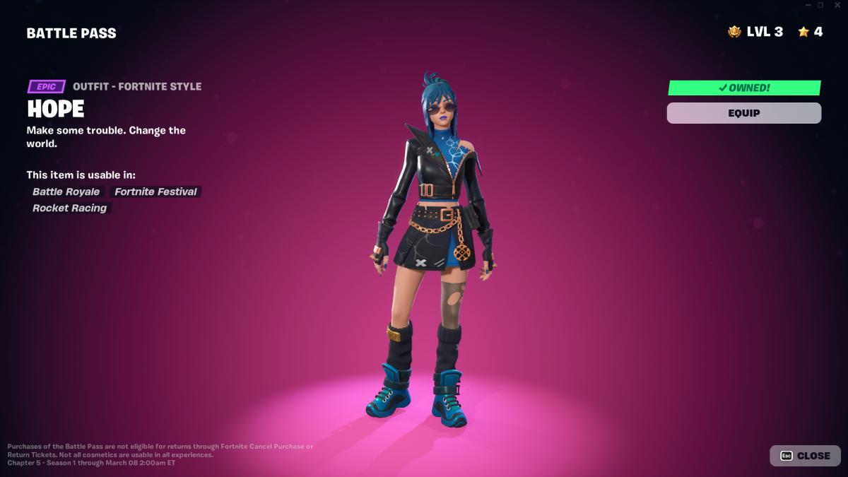 Fortnite Chapter 5 Battle Pass Hope skin